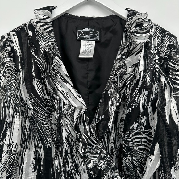 Alex‎ Evenings Wrap Blazer Jacket Top Size 1X Chiffon Long Sleeve Romantic Boho - Picture 4 of 11